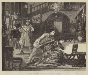 Escena de The Peril, en el Teatro del Príncipe de Gales de Francis S. Walker